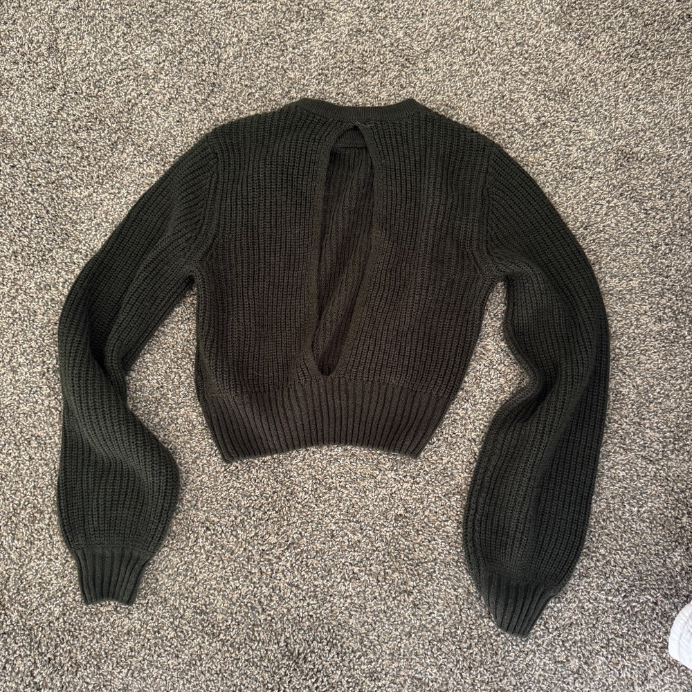 Lulus Knit Backless Cropped Sweater - Picture 2 of 4
